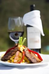 Comida en el domo geodésico