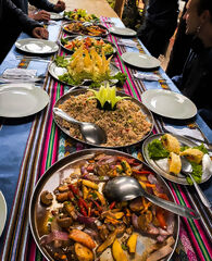 Almuerzo durante el trek